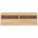 2 db sonoma tölgy színű fali TV-szekrény LED-del 60x30x40 cm