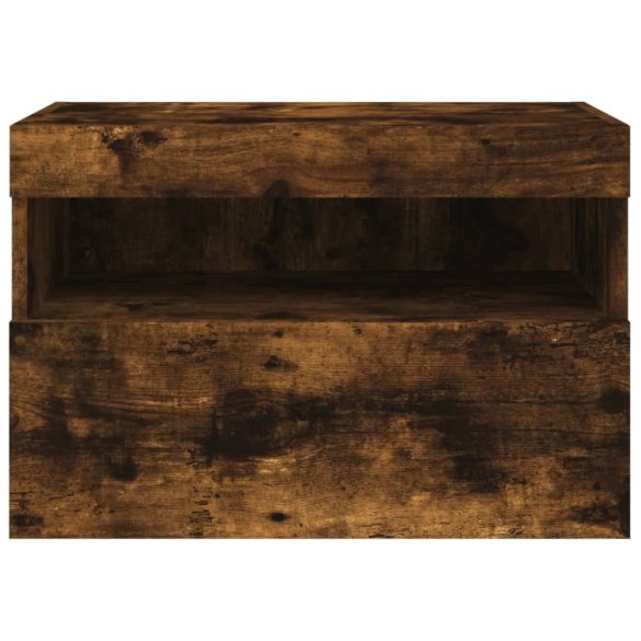 füstös tölgy színű fali TV-szekrény LED-ekkel 60x30x40 cm