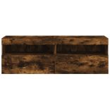 2 db füstös tölgy fali TV-szekrény LED-ekkel 60x30x40 cm