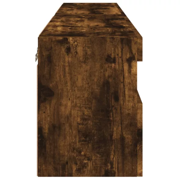 2 db füstös tölgy fali TV-szekrény LED-ekkel 60x30x40 cm