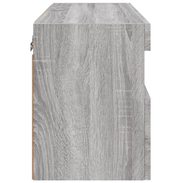 szürke sonoma színű fali TV-szekrény LED-ekkel 60x30x40 cm