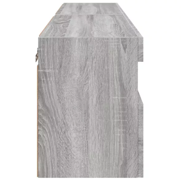 2 db szürke sonoma fali TV-szekrény LED-ekkel 60x30x40 cm