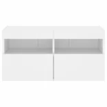 fehér falra szerelhető TV-szekrény LED-lámpákkal 80x30x40 cm