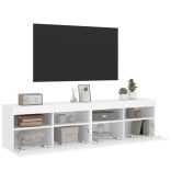 2 db fehér falra szerelhető TV-szekrény LED-del 80 x 30 x 40 cm