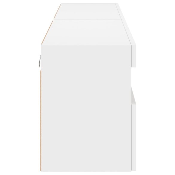 2 db fehér falra szerelhető TV-szekrény LED-del 80 x 30 x 40 cm
