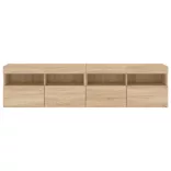 2 db sonoma tölgy színű fali TV-szekrény LED-del 80x30x40 cm