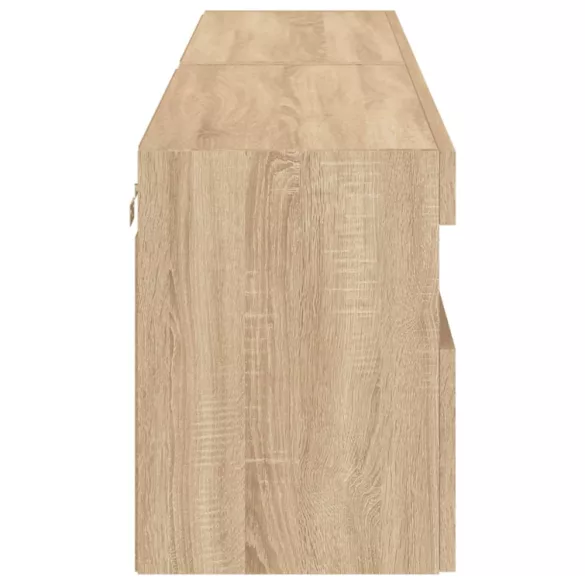 2 db sonoma tölgy színű fali TV-szekrény LED-del 80x30x40 cm