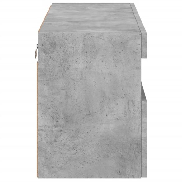 betonszürke falra szerelhető TV-szekrény LED-del 80x30x40 cm