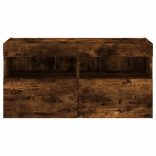 füstös tölgy színű fali TV-szekrény LED-ekkel 80x30x40 cm