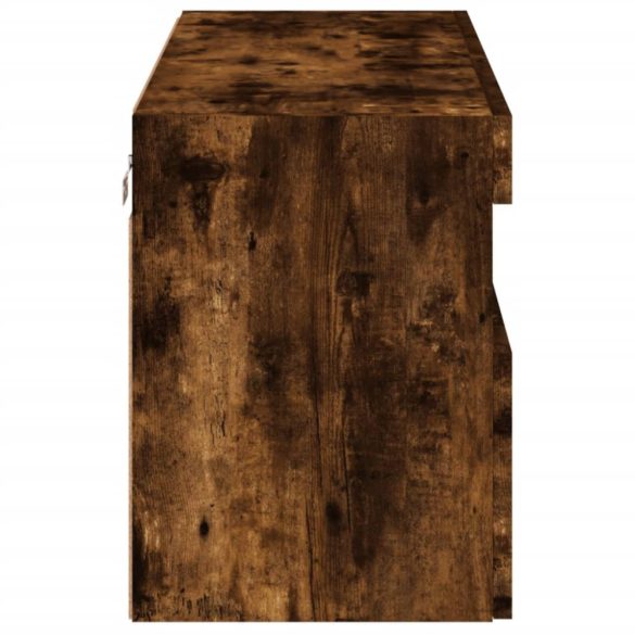 füstös tölgy színű fali TV-szekrény LED-ekkel 80x30x40 cm