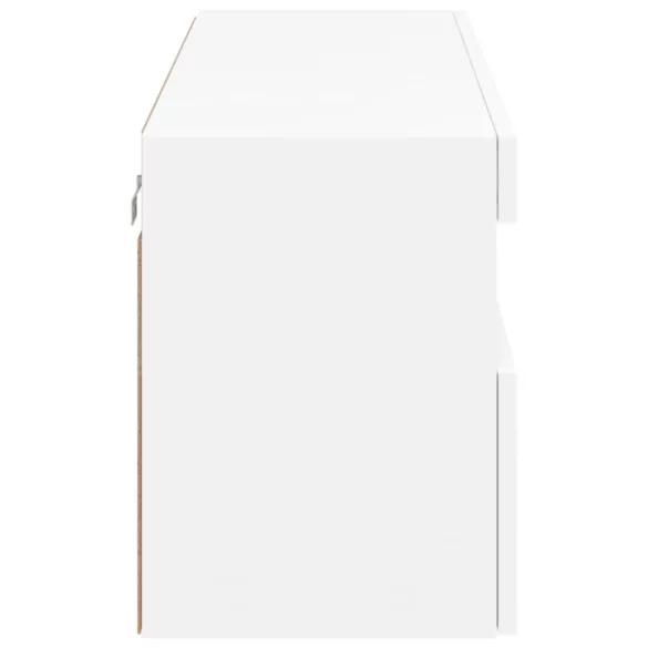 fehér falra szerelhető TV-szekrény LED-lámpákkal 100x30x40 cm