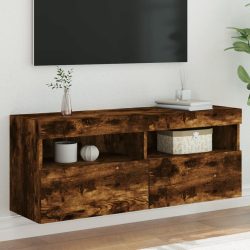   füstös tölgy színű fali TV-szekrény LED-ekkel 100x30x40 cm