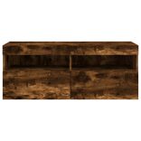 füstös tölgy színű fali TV-szekrény LED-ekkel 100x30x40 cm