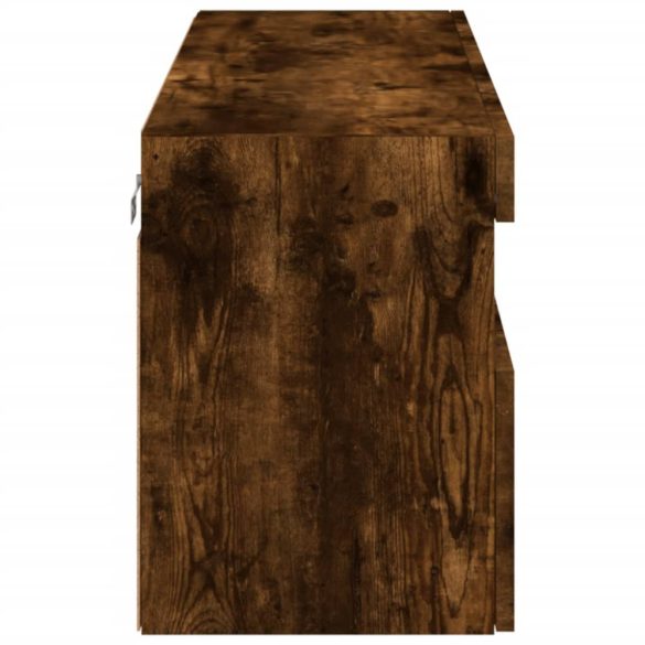 füstös tölgy színű fali TV-szekrény LED-ekkel 100x30x40 cm