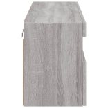 szürke sonoma színű fali TV-szekrény LED-del 100x30x40 cm