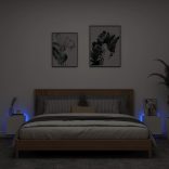 2 db fehér fali TV-szekrény LED-világítással 30,5x35x30 cm