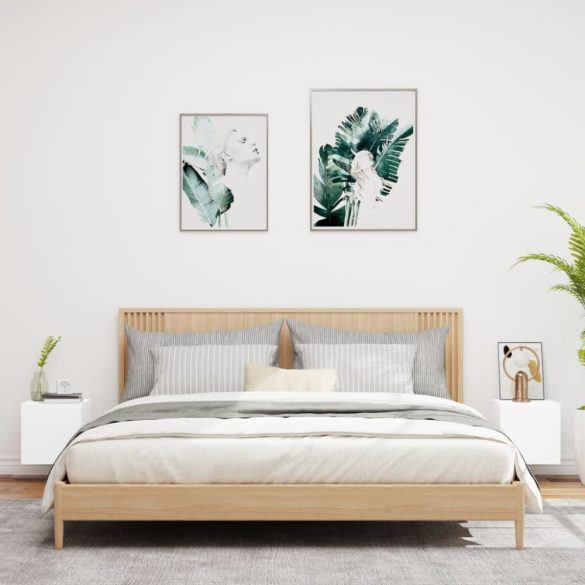 2 db fehér fali TV-szekrény LED-világítással 30,5x35x30 cm