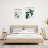 2 db sonoma tölgy színű fali TV-szekrény LED-del 30,5x35x30 cm