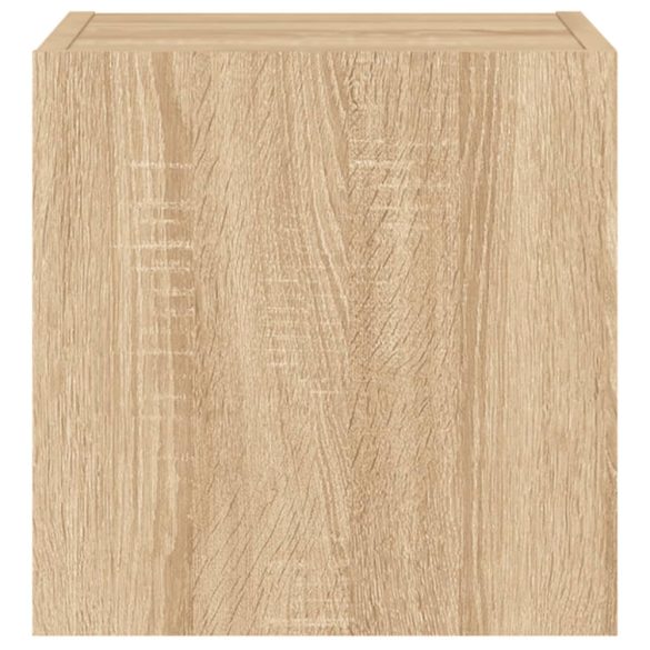 2 db sonoma tölgy színű fali TV-szekrény LED-del 30,5x35x30 cm