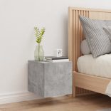 betonszürke falra szerelhető TV-szekrény LED-del 30,5x35x30 cm