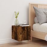 füstös tölgy színű fali TV-szekrény LED-ekkel 30,5x35x30 cm