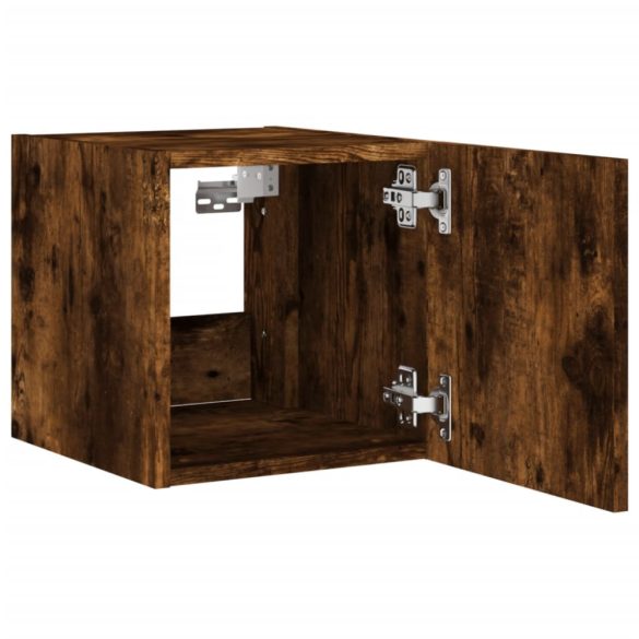 füstös tölgy színű fali TV-szekrény LED-ekkel 30,5x35x30 cm