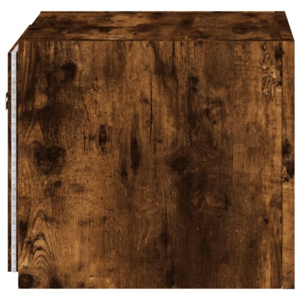 füstös tölgy színű fali TV-szekrény LED-ekkel 30,5x35x30 cm