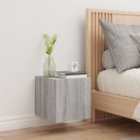 szürke sonoma színű fali TV-szekrény LED-ekkel 30,5x35x30 cm