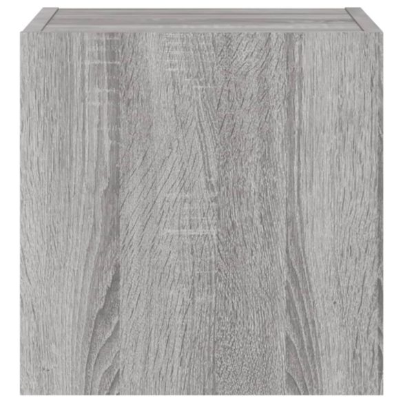 szürke sonoma színű fali TV-szekrény LED-ekkel 30,5x35x30 cm