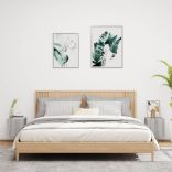 2 db szürke sonoma fali TV-szekrény LED-ekkel 30,5x35x30 cm