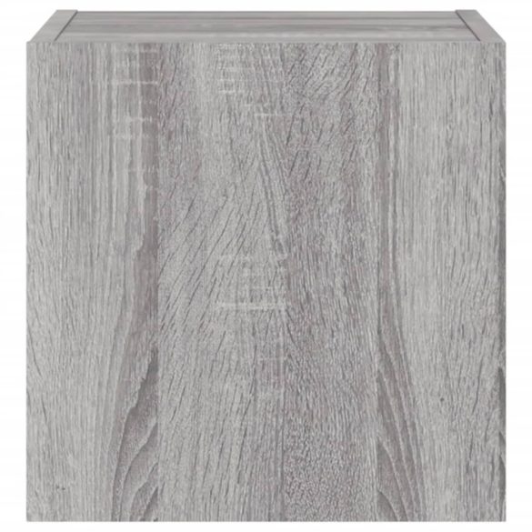 2 db szürke sonoma fali TV-szekrény LED-ekkel 30,5x35x30 cm