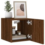 barna tölgyszínű fali TV-szekrény LED-del 30,5x35x30 cm