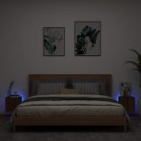 2 db barna tölgyszínű fali TV-szekrény LED-del 30,5x35x30 cm