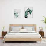 2 db barna tölgyszínű fali TV-szekrény LED-del 30,5x35x30 cm