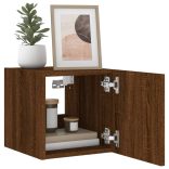 2 db barna tölgyszínű fali TV-szekrény LED-del 30,5x35x30 cm