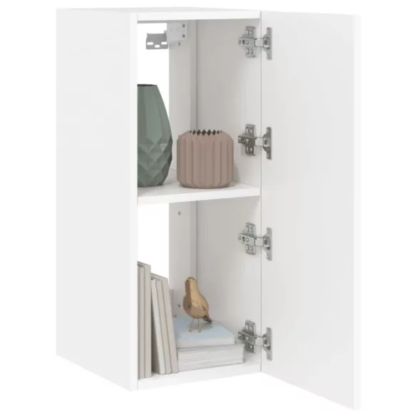 fehér falra szerelhető TV-szekrény LED-lámpákkal 30,5x35x70 cm