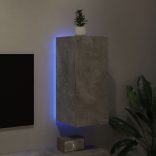 betonszürke falra szerelhető TV-szekrény LED-del 30,5x35x70 cm