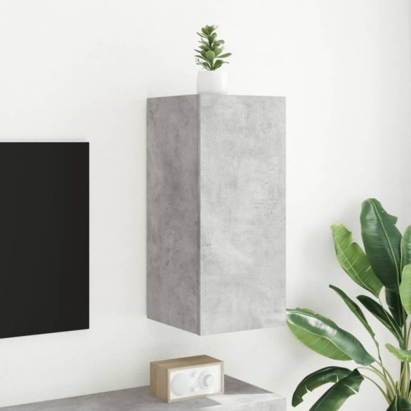 betonszürke falra szerelhető TV-szekrény LED-del 30,5x35x70 cm