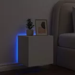 fehér falra szerelhető TV-szekrény LED-lámpákkal 40,5x35x40 cm