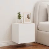 fehér falra szerelhető TV-szekrény LED-lámpákkal 40,5x35x40 cm