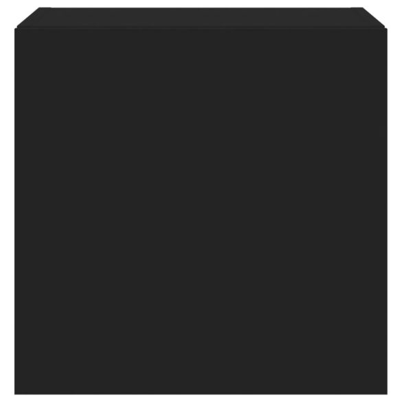 2 db fekete fali TV-szekrény LED-világítással 40,5x35x40 cm