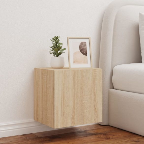 sonoma tölgy színű fali TV-szekrény LED-ekkel 40,5x35x40 cm