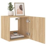 sonoma tölgy színű fali TV-szekrény LED-ekkel 40,5x35x40 cm