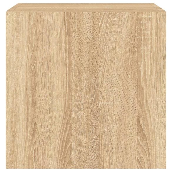 2 db sonoma tölgy színű fali TV-szekrény LED-del 40,5x35x40 cm