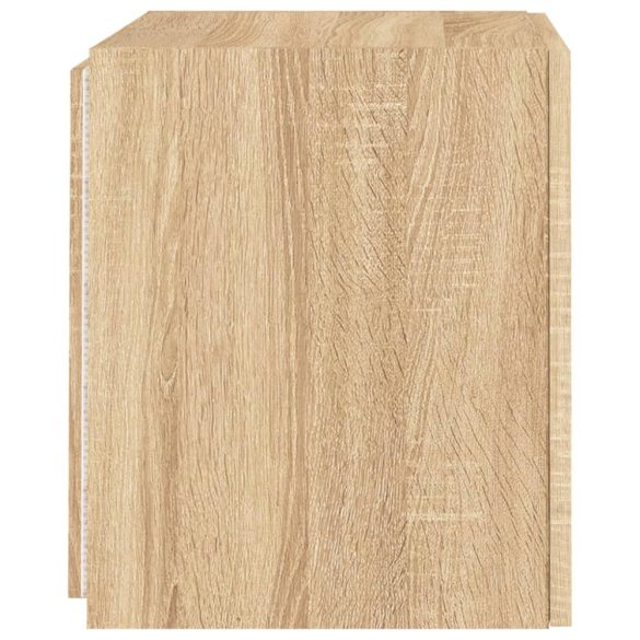 2 db sonoma tölgy színű fali TV-szekrény LED-del 40,5x35x40 cm