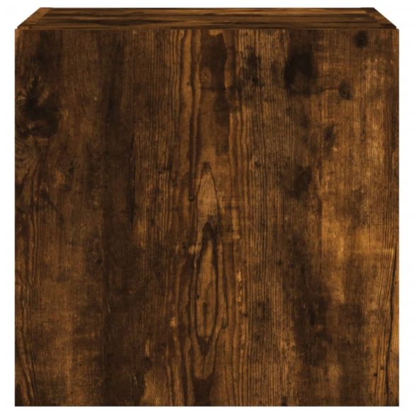 füstös tölgy színű fali TV-szekrény LED-ekkel 40,5x35x40 cm