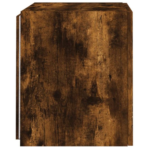 füstös tölgy színű fali TV-szekrény LED-ekkel 40,5x35x40 cm