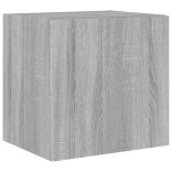 szürke sonoma színű fali TV-szekrény LED-ekkel 40,5x35x40 cm