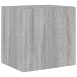 2 db szürke sonoma fali TV-szekrény LED-ekkel 40,5x35x40 cm