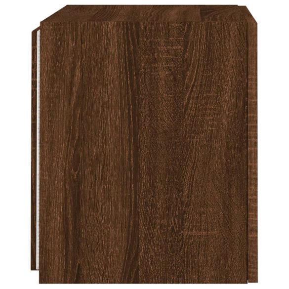 barna tölgyszínű fali TV-szekrény LED-del 40,5x35x40 cm